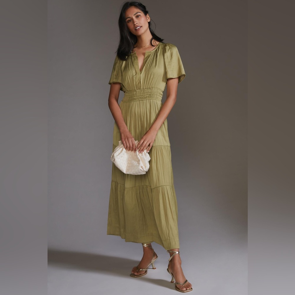 Anthropologie Olive Maxi Dress